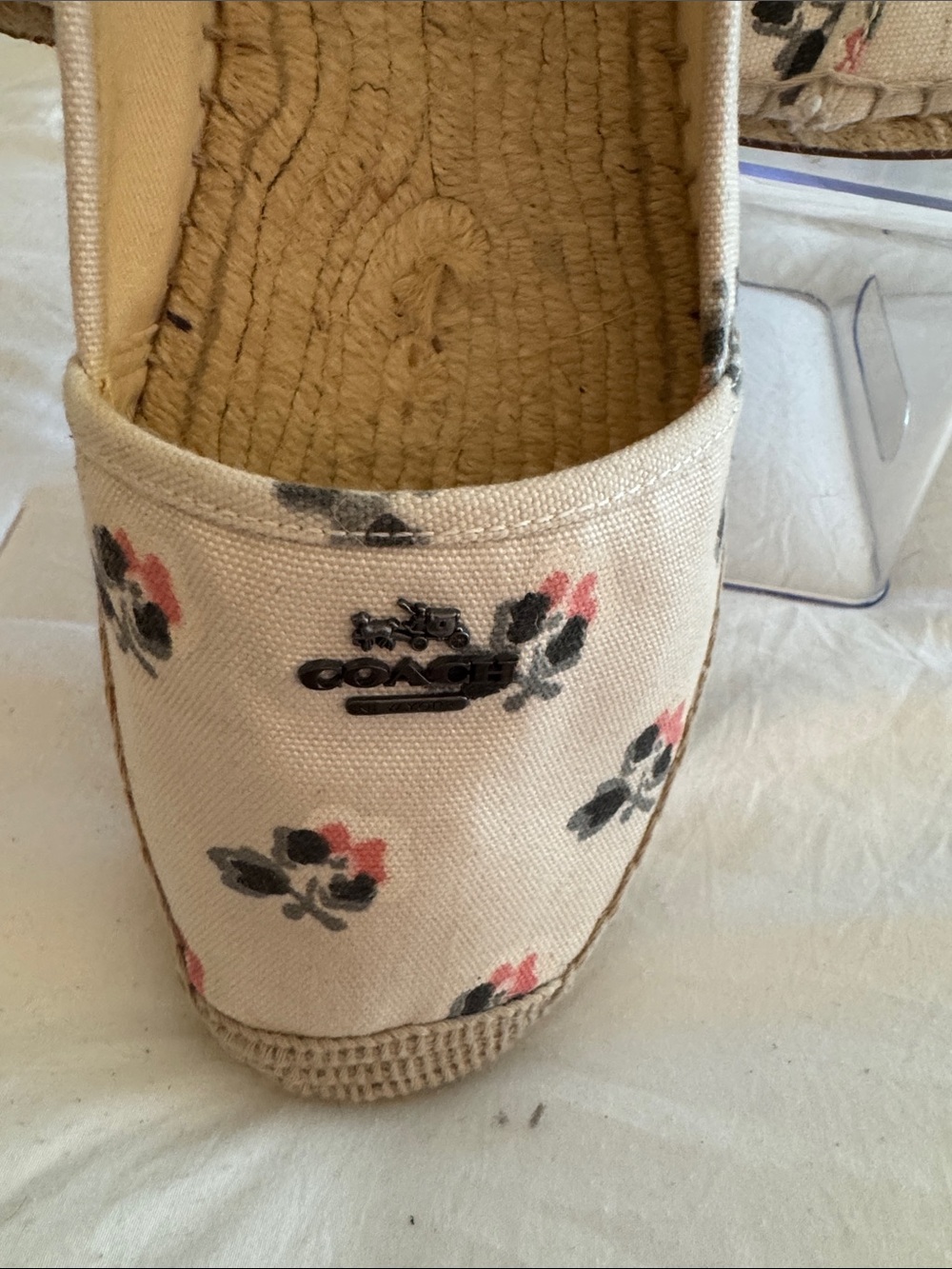 Coach Floral Canvas Espadrilles in Beige, Pink, Black - Picture 14 of 16